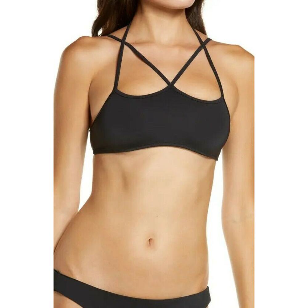 NWT Frankies Bikinis Aleisha Black Bikini Top $90